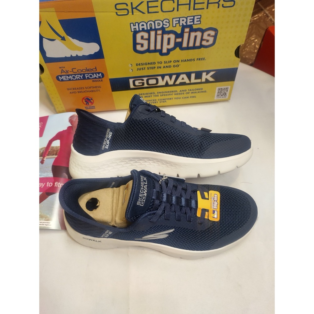 Skechers Slip-ins Go Walk Flex Grand Entry Navy White Shoes 124836 NVW Womens 7 - Picture 5 of 9